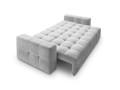 Rozkładana sofa 3-osobowa Luca pikowana jasno szary aksamit