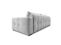 Rozkładana sofa 3-osobowa Luca pikowana jasno szary aksamit