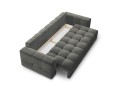 Rozkładana sofa 3-osobowa Luca pikowana ciemno szary aksamit