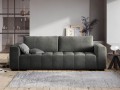 Rozkładana sofa 3-osobowa Luca pikowana ciemno szary aksamit