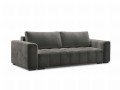Rozkładana sofa 3-osobowa Luca pikowana ciemno szary aksamit
