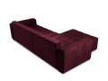 Narożnik z funkcją spania Luca pikowany bordowy aksamit