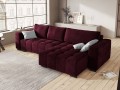 Narożnik z funkcją spania Luca pikowany bordowy aksamit