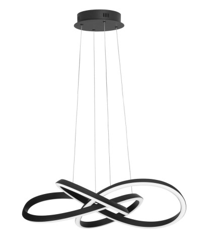 Czarna matowa lampa wisząca supeł CHIAPAS