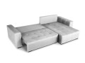 Narożnik z funkcją spania Luca pikowany jasno szary aksamit
