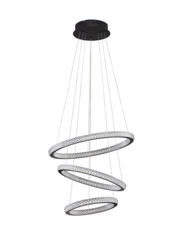 Lampa wisząca potrójny ring glamour Tepic