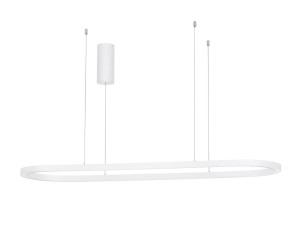 Minimalistyczna owalna lampa wisząca biała Silao