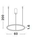 Złota minimalistyczna lampa cienki ring Toluca 60/80/100