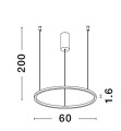 Czarna minimalistyczna lampa cienki ring Toluca 60/80/100