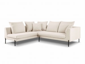 Sofa narożna Gianna jasno beżowa strukturalna do salonu 