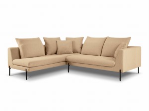 Sofa narożna Gianna ciepły beżowy strukturalna do salonu