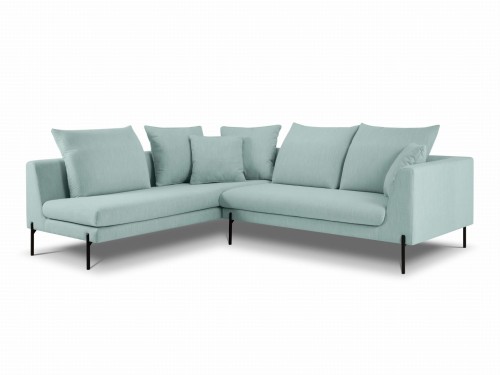 Sofa narożna Gianna miętowa strukturalna do salonu