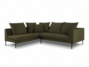 Sofa narożna Gianna khaki strukturalna do salonu