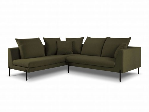 Sofa narożna Gianna khaki strukturalna do salonu