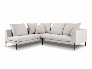 Sofa narożna Gianna jasno szara strukturalna do salonu