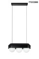 Czarna lampa wisząca z trzema kloszami MOOSEE DROPS 3