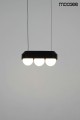 Czarna lampa wisząca z trzema kloszami MOOSEE DROPS 3