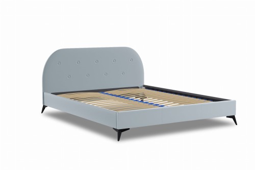 Łóżko tapicerowane boucle błękitny Akila