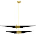 Lampa wisząca Apollo 2 czarna - szczotkowane złoto 