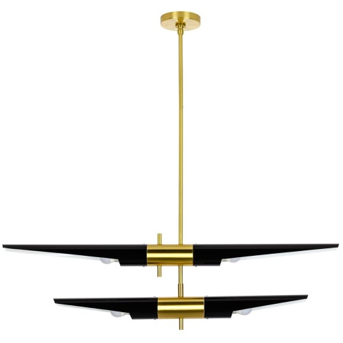 Lampa wisząca Apollo 2 czarna - szczotkowane złoto 