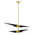 Lampa wisząca Apollo 2 czarna - szczotkowane złoto 