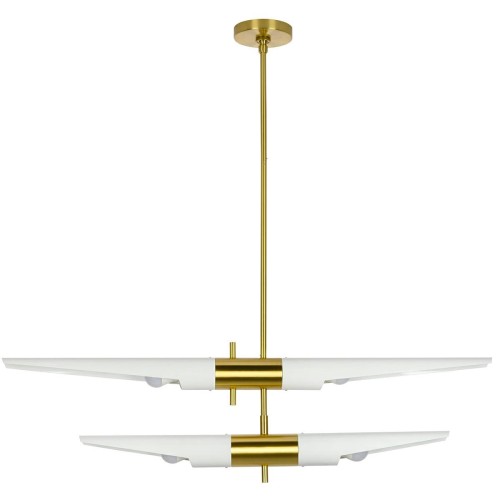 Lampa wisząca Apollo 2 biała - szczotkowane złoto