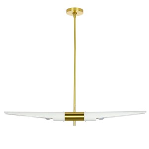 Lampa wisząca Apollo 1 biała - szczotkowane złoto