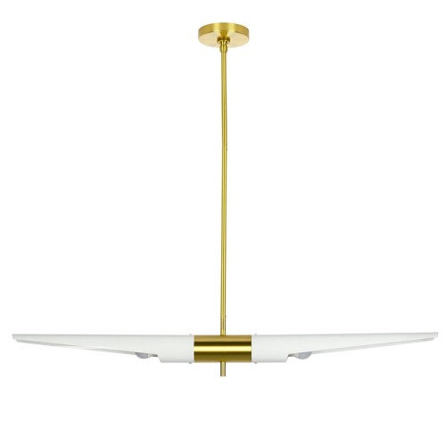 Lampa wisząca Apollo 1 biała - szczotkowane złoto