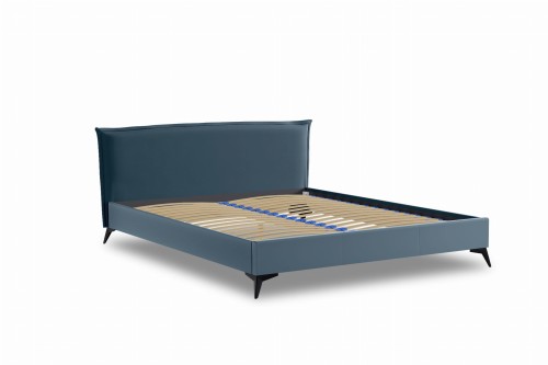 Łóżko tapicerowane aksamit morski niebieski Bali