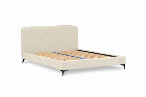 Łóżko tapicerowane boucle jasny beż Chill