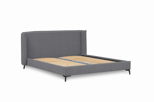 Łóżko tapicerowane boucle ciemny szary Folla