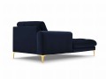Szezlong Gina do salonu granatowy aksamit na złotych nóżkach