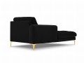 Szezlong Gina do salonu czarny aksamit na złotych nóżkach