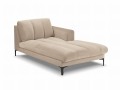 Szezlong Gina do salonu beżowy aksamit na czarnych nóżkach