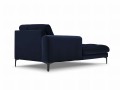 Szezlong Gina do salonu granatowy aksamit na czarnych nóżkach