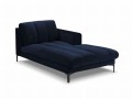 Szezlong Gina do salonu granatowy aksamit na czarnych nóżkach