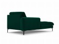 Szezlong Gina do salonu butelkowa zieleń aksamit na czarnych nóżkach