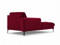 Szezlong Gina do salonu czerwony aksamit na czarnych nóżkach