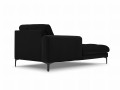 Szezlong Gina do salonu czarny aksamit na metalowych nóżkach