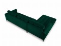 Duży narożnik Gina butelkowa zieleń aksamit na czarnych nóżkach