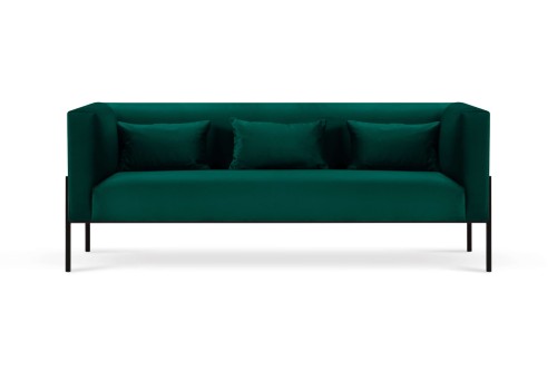3-osobowa sofa Nina butelkowa zieleń aksamit na wysokich nogach ...
