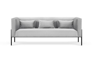 3-osobowa sofa Nina jasno szara aksamit na wysokich nogach