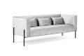 3-osobowa sofa Nina jasno szara aksamit na wysokich nogach