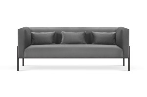 3-osobowa sofa Nina ciemno szara aksamit na wysokich nogach