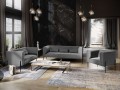 3-osobowa sofa Nina ciemno szara aksamit na wysokich nogach
