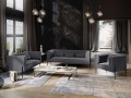 3-osobowa sofa Nina grafitowa aksamit na wysokich nogach