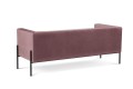 3-osobowa sofa Nina różowa aksamit na wysokich nogach
