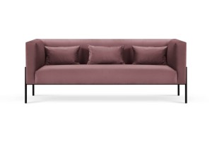 3-osobowa sofa Nina różowa aksamit na wysokich nogach