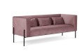 3-osobowa sofa Nina różowa aksamit na wysokich nogach
