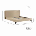 Łóżko tapicerowane aksamit beż Folla